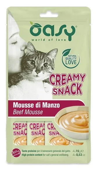 OASY Snack Cat, kremasta poslastica sa okusom govedine 4X15g