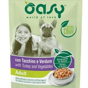 OASY Vrećica za pse, trakice s puretinom i povrćem u umaku, 100g