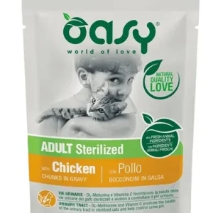 OASY Vrećica za sterilizirane mačke, komadići s piletinom u umaku, 85g