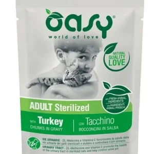 OASY Vrećica za sterilizirane mačke, komadići s puretinom u umaku, 85g