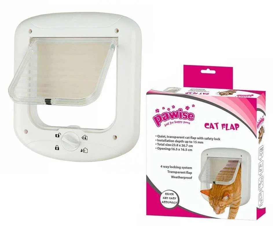 PAWISE Cat Flap, vrata za mace, plastična, sustav za zaključavanje, razne vel.