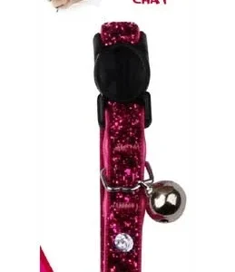 PAWISE Ogrlica za mace Diamond Rose 30cm ružičasta