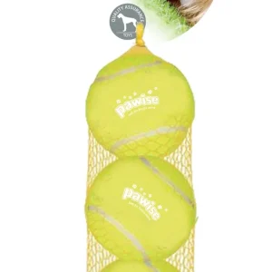 PAWISE Squeaky Tenis loptica, 3 kom, 6,3cm