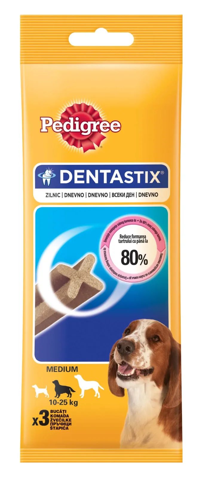 PEDIGREE DentaStix Daily za srednje pasmine, od 10 do 25 kg, 3 kom, 77g