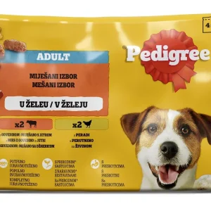 PEDIGREE Multipack s govedinom i peradi u želeu, 4x100g