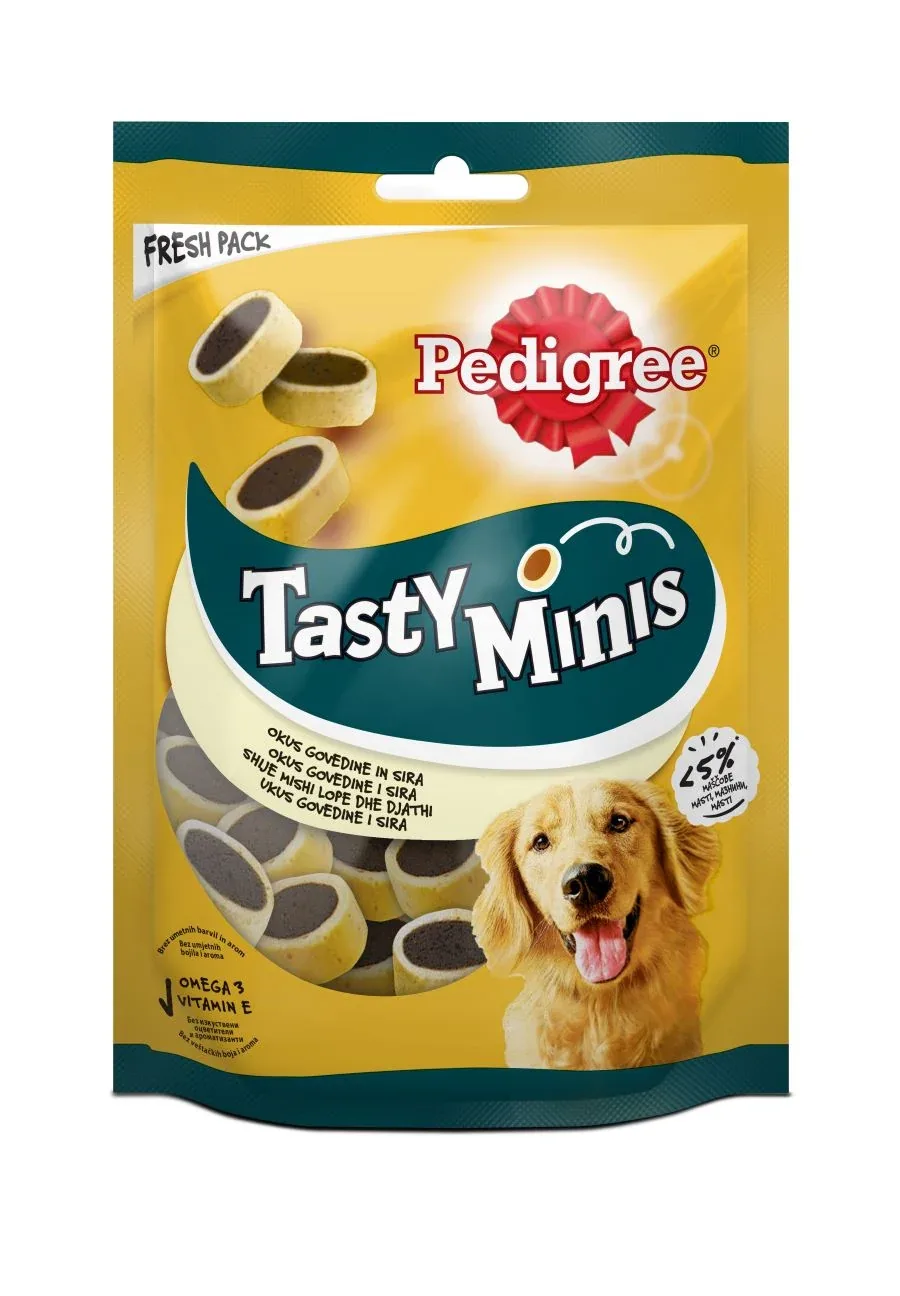 PEDIGREE Tasty Minis, s okusom govedine i sira, 140g