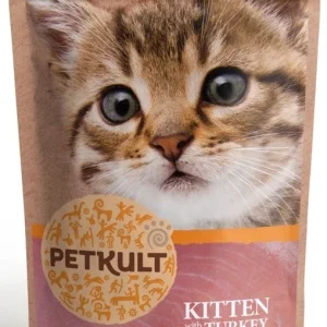 PETKULT KITTEN, pašteta s mesnim komadićima, s puretinom, bez žitarica, 100 g