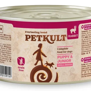 PETKULT Konzerva Mini JUNIOR, s kunićevinom, GF, za štence malih pasmina, 185g
