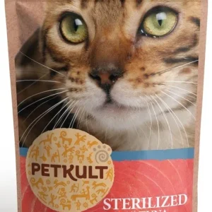 PETKULT Sterilized, pašteta s mesnim komadićima, s tunom, bez žitarica, 100 g