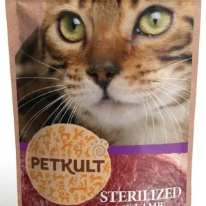 PETKULT Sterilized, pašteta s mesnim komadićima,s janjetinom, bez žitarica, 100g