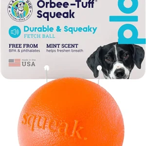 Planet Dog Squeak Ball blue 7,5 cm – orange