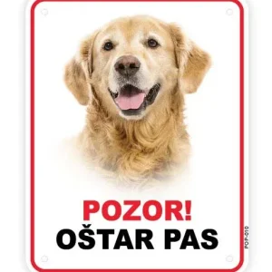 Pločica s natpisom, Golden Retriver, PVC, 115x147mm