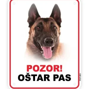 Pločica s natpisom, Malinois - glava, PVC, 115x147mm