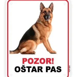 Pločica s natpisom, Njemački ovčar, PVC, 115x147mm