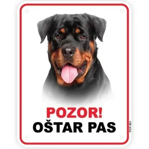 Pločica s natpisom, Rotweiler - glava, PVC, 115x147mm