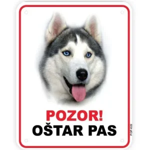 Pločica s natpisom, Sibirski haski - glava, PVC, 115x147mm