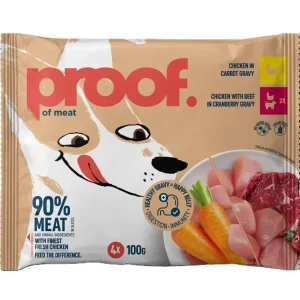 PROOF, Multipack, Piletina s mrkvom i piletina s govedinom u umaku, 4x100g