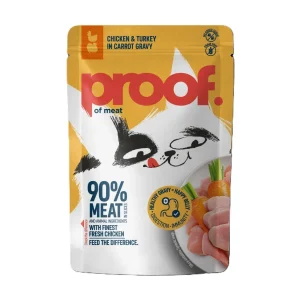 PROOF, Piletina s puretinom, komadići u umaku od mrkve, za odrasle mačke, 85g