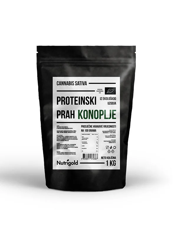 PROTEINSKI PRAH KONOPLJE ORGANSKI 1KG NUTRIGOLD