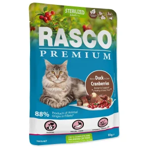 RASCO Premium Cat Sterilised, vrećica, bogato pačetinom, u umaku, 85g