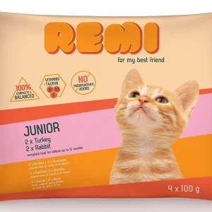 REMI KITTEN Multipak (2x s puretinom, 2x s kunićevinom), 4x100g