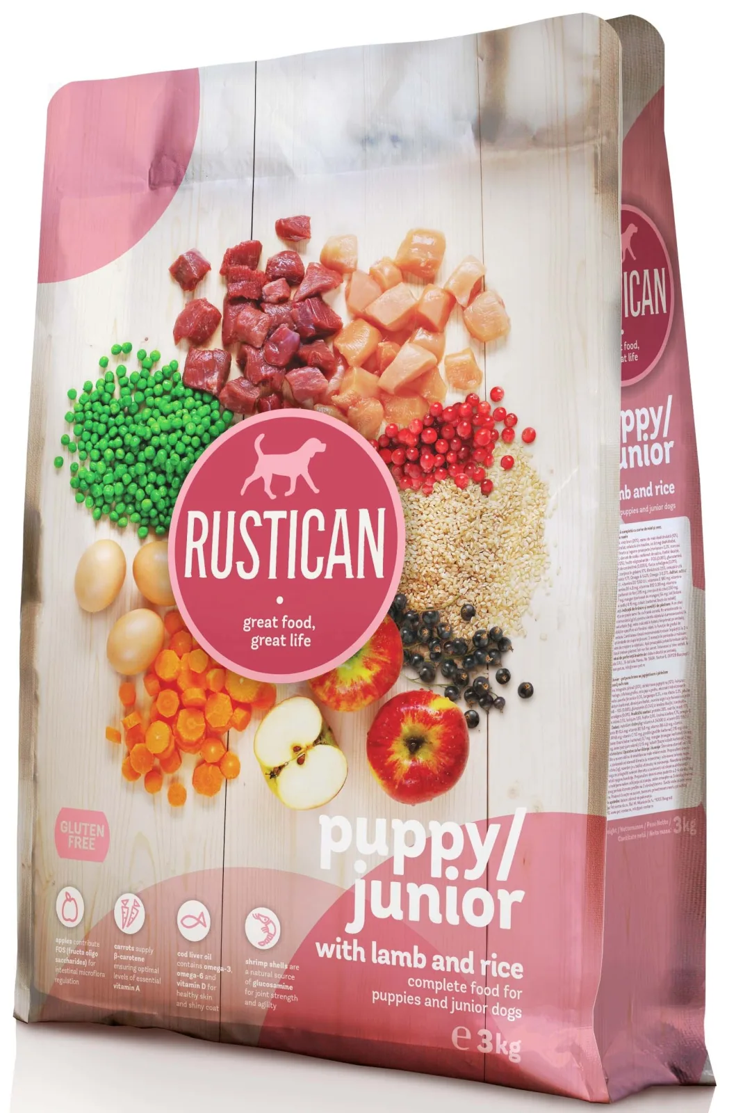 RUSTICAN PUPPY / JUNIOR, s janjetinom i rižom, bez glutena