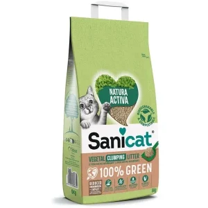 SANICAT 100% Green, grudajući biljni pijesak za mačke, bezmirisni
