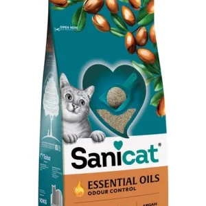 SANICAT Essential Oils Argan Oil, grudajući mineralni pijesak za mačke, mirisni