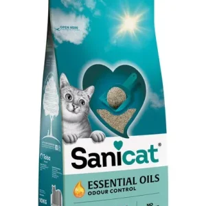 SANICAT Essential Oils, grudajući mineralni pijesak za mačke, bezmirisni, 10kg
