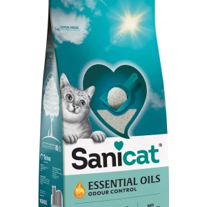 SANICAT Essential Oils,grudajući mineralni pijesak za mačke, bezmirisni, 100