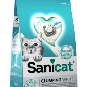 SANICAT White, grudajući mineralni pijesak za mačke, bezmirisni, 20l