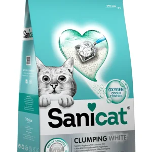 SANICAT White Rose, grudajući mineralni pijesak za mačke, mirisni, 8l
