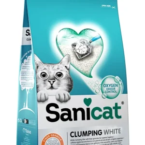 SANICAT White Vanilla&Mandarina, grudajući mineral pijesak za mačke, mirisni 10l