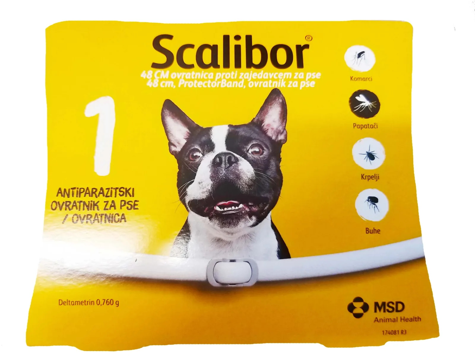 SCALIBOR® (MSD) ogrlica za pse protiv buha, krpelja, papatača, komaraca