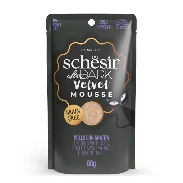 SCHESIR After Dark Velvet Mousse, piletina s pačetinom, bez žitarica, 80g