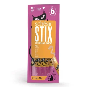 SCHESIR Cat Stix, piletina, kremasta poslastica za mačke, bez žitarica, 6x15g