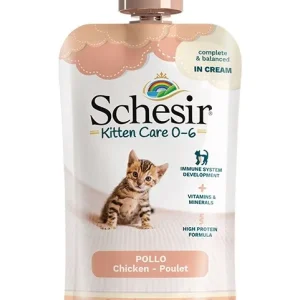 SCHESIR KITTEN Care, piletina u kremastom umaku, 150g