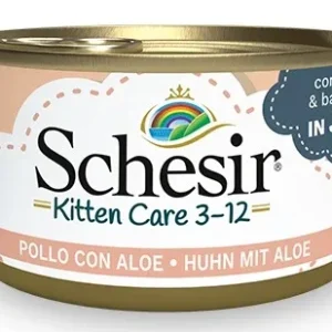 SCHESIR Konzerva za mačiće KITTEN (3-12m.), piletina s aloe verom, u želeu, 85g