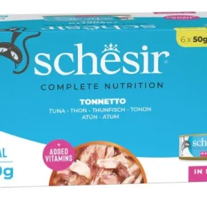 SCHESIR Konzerva za mačke multipack Tuna file, u juhi, 6x50g