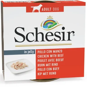 SCHESIR Konzerva za pse Pileći file u želeu s govedinom, 150g