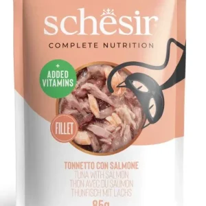 SCHESIR Vrećica za mačke, Tuna s lososom u želeu, 85g
