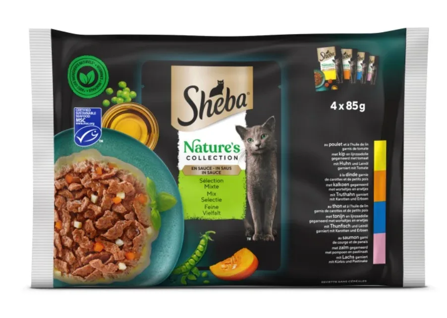 SHEBA Nature, miješani izbor u umaku, 4x85g