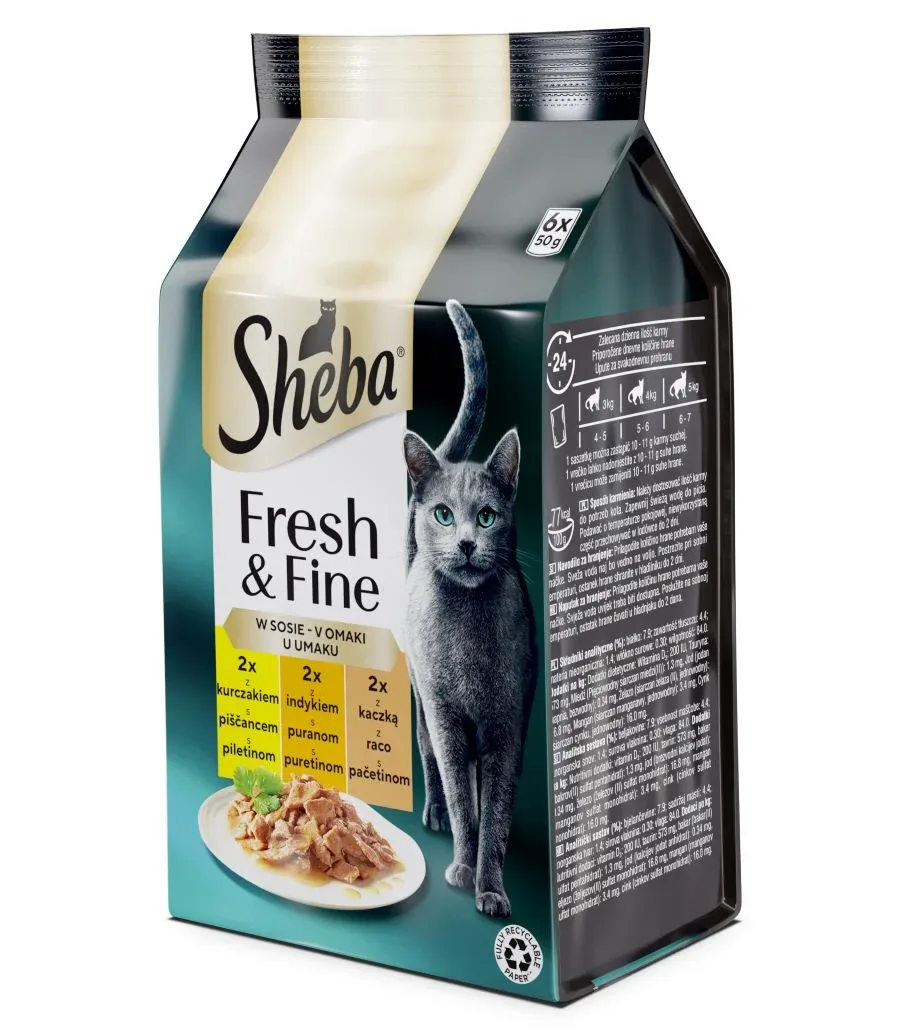SHEBA Vrećice za mačke Fresh&Fine, s peradi u umaku, 6x50g