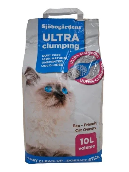 SJOBOGARDENS Ultra Clumping, grudajući mineral pijesak za mačke, bezmirisni, 10l