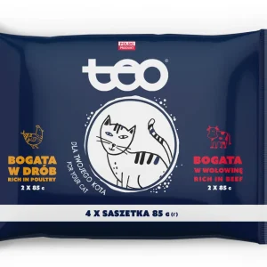 TEO Cat multipak, 2x s piletinom 2x s govedinom, 4x85g