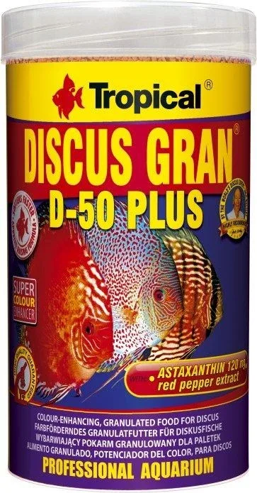 TROPICAL Discus Granulat D-50 Plus,Potapajuće granule za Discus ribe,250ml