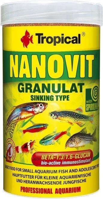 TROPICAL Nanovit Granulat,hrana za male akvarijske ribe i mlađ, 250ml