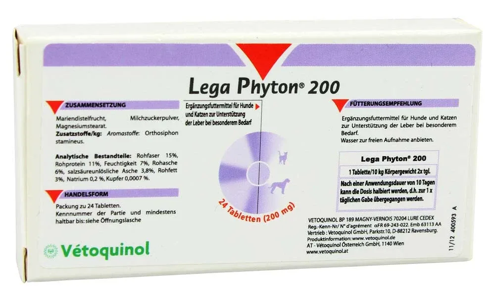 VETOQUINOL Legaphyton® 200 za zaštitu jetre za pse i mačke, 24tbl.