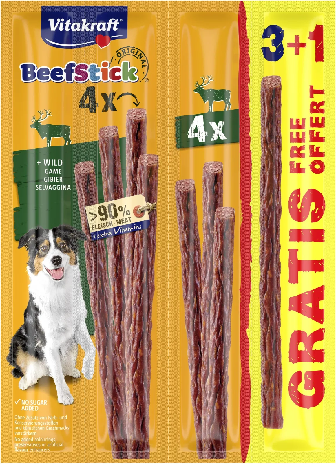 VITAKRAFT Beef Stick Salami, s mesom divljači, poslastica za pse, 20g /3+1 BONUS