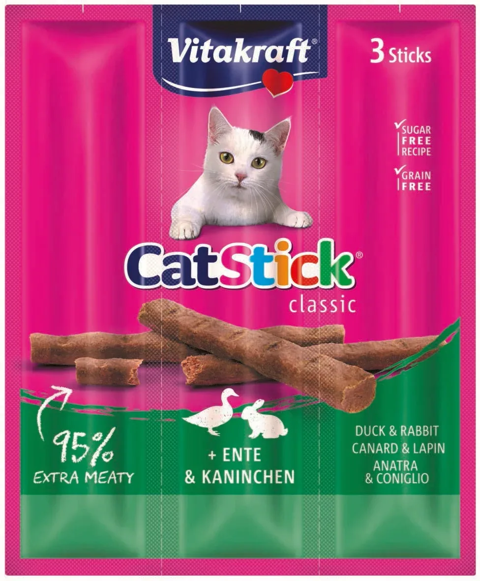 VITAKRAFT Cat Stick Classic, štapići s pačetinom i kunićevinom, 3 kom/18g